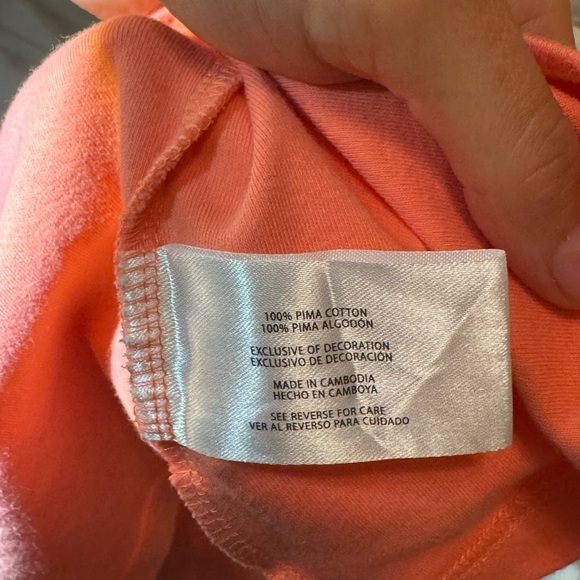 Eddie Bauer Coral Pima Cotton Notch Neck Tee - Size M - Picture 7 of 7